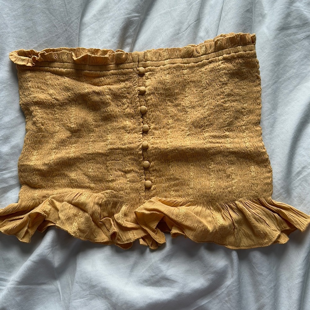 American Eagle Yellow Strapless Top
